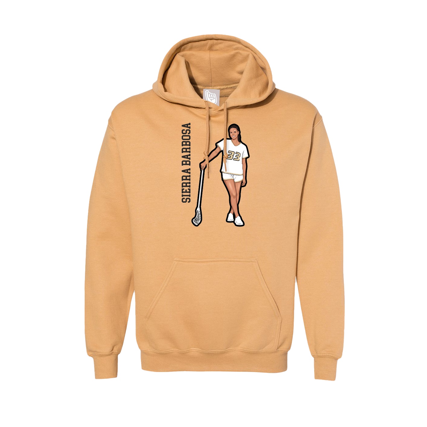 Hoodie — Name Vertical in Vegas Gold