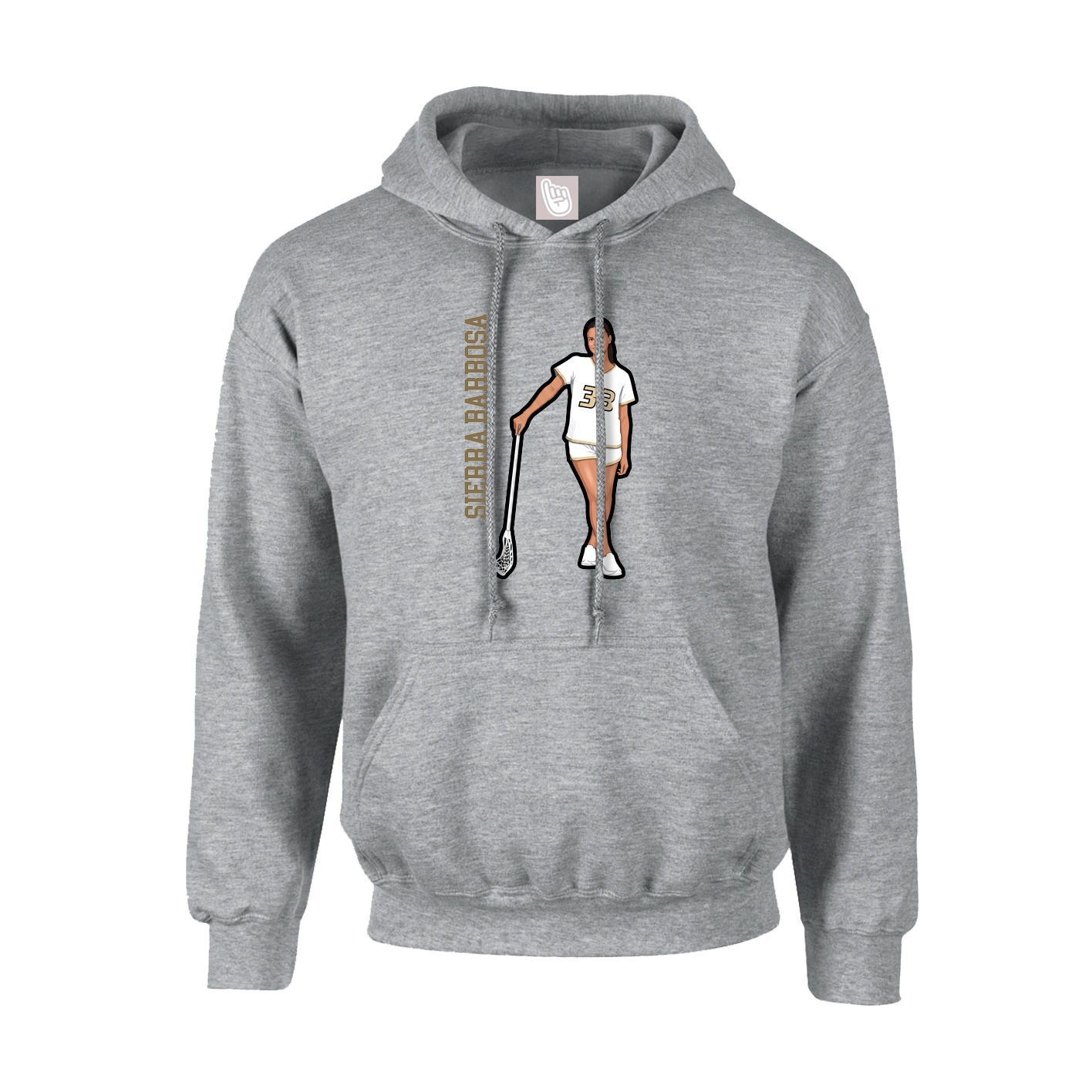 Youth Hoodie — Name Vertical in Grey
