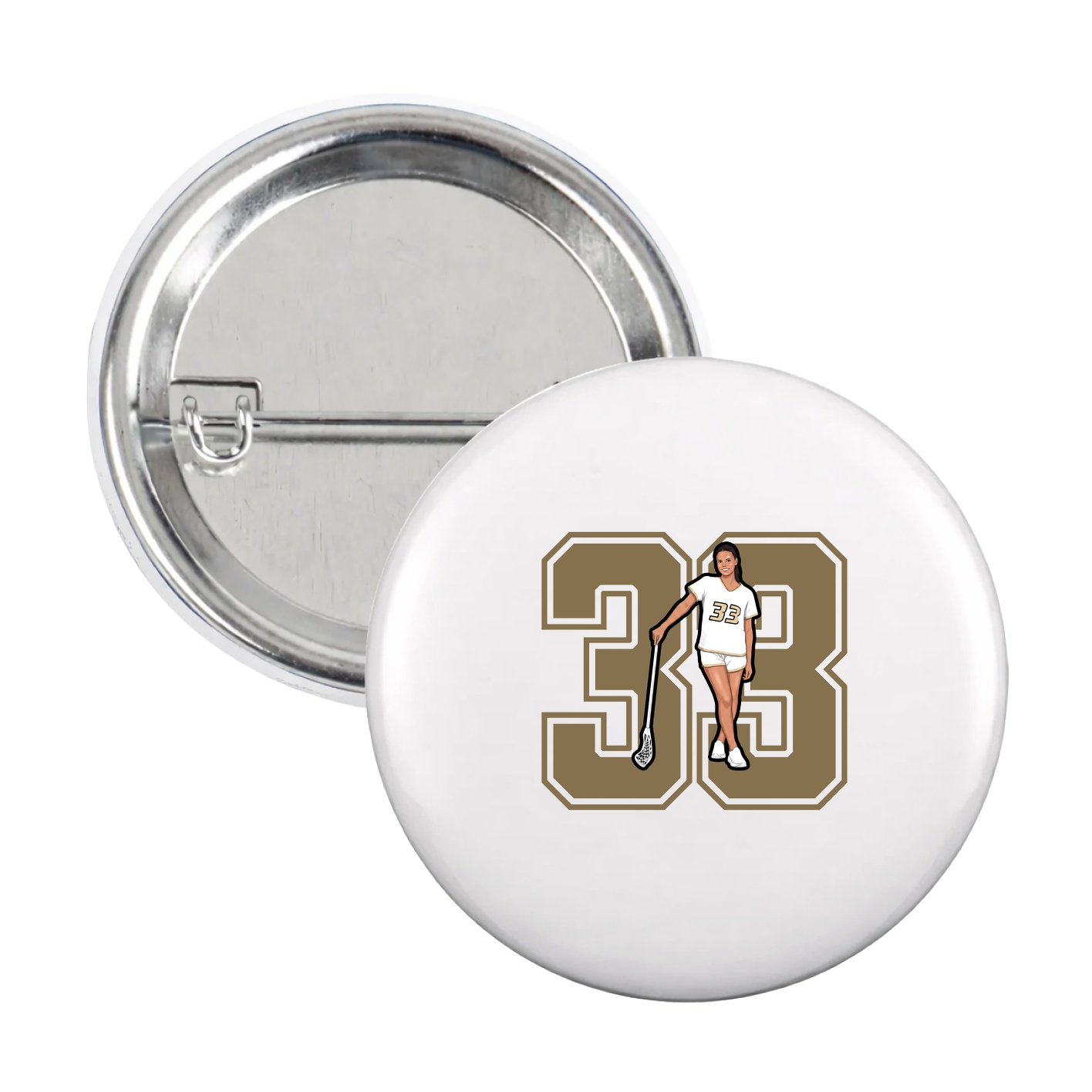 Game Day Button — Number in White