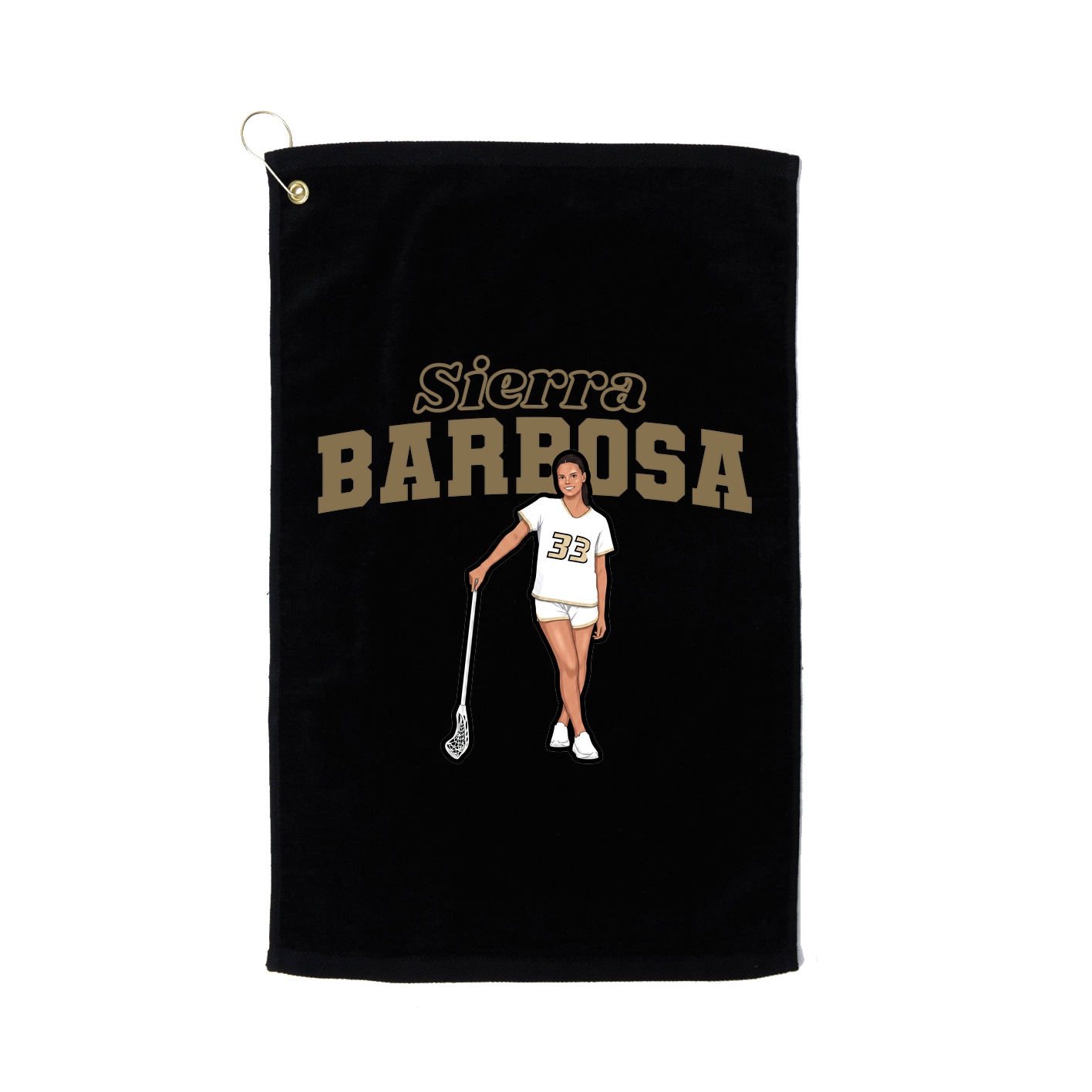 Golf Towel — Name Arch in Black