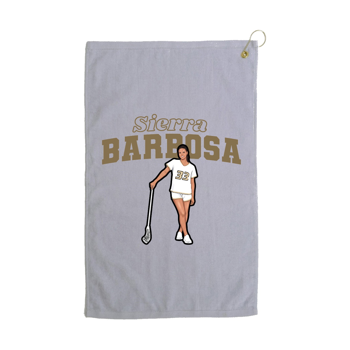 Golf Towel — Name Arch in Grey