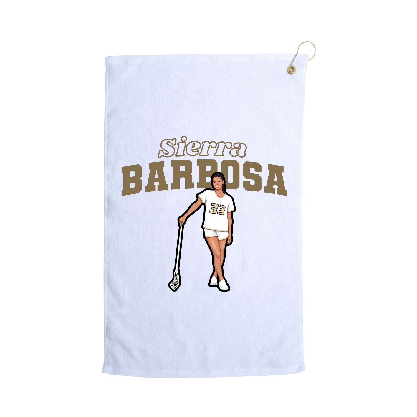 Golf Towel — Name Arch in White