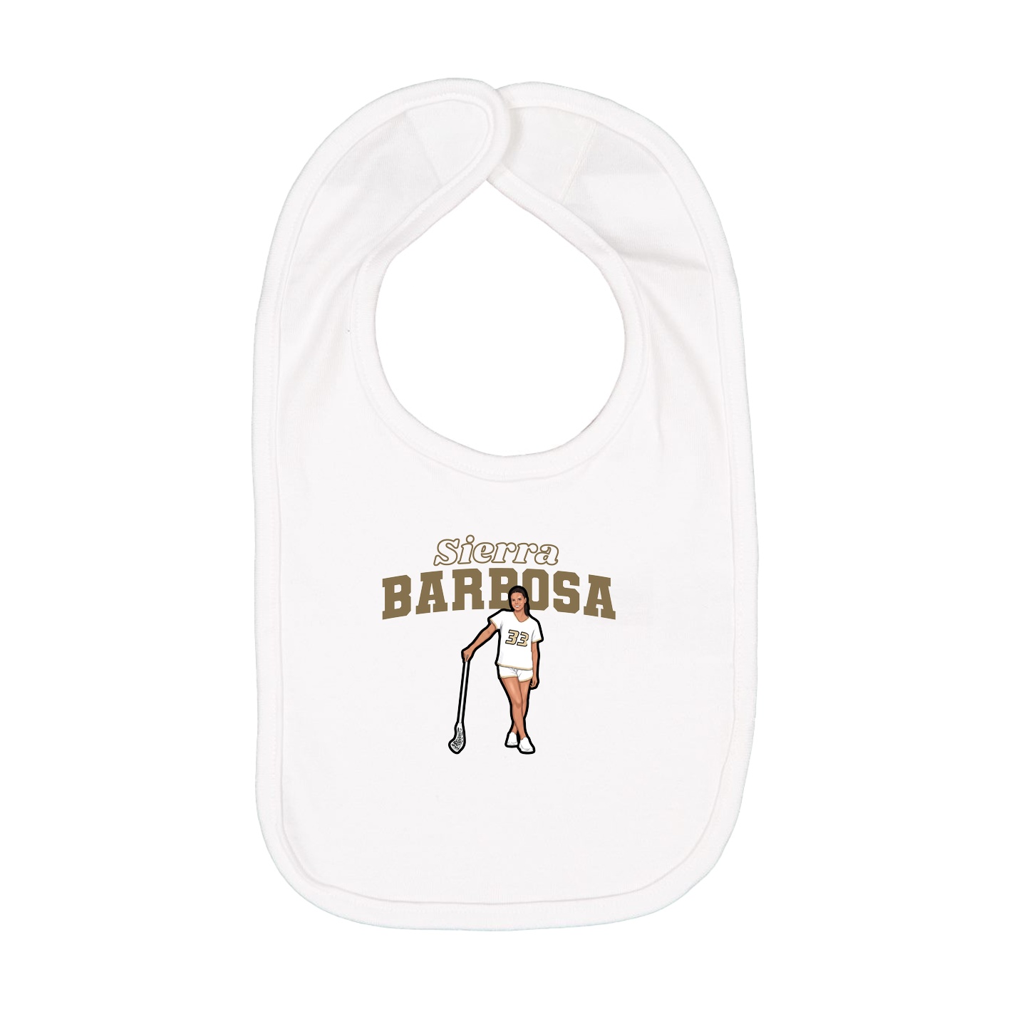 Infant Bib — Name Arch in White