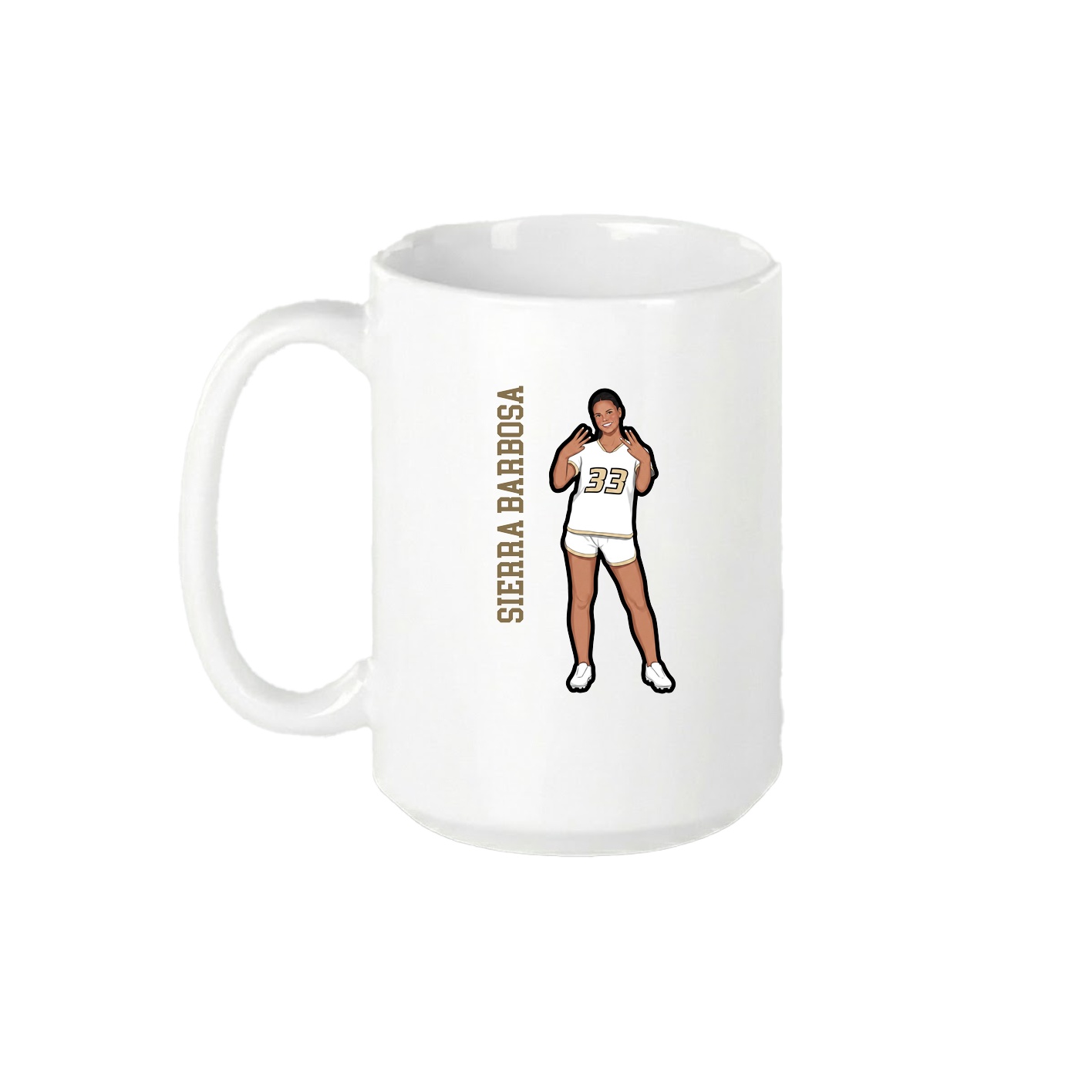 15oz Coffee Mug — Name Vertical in White