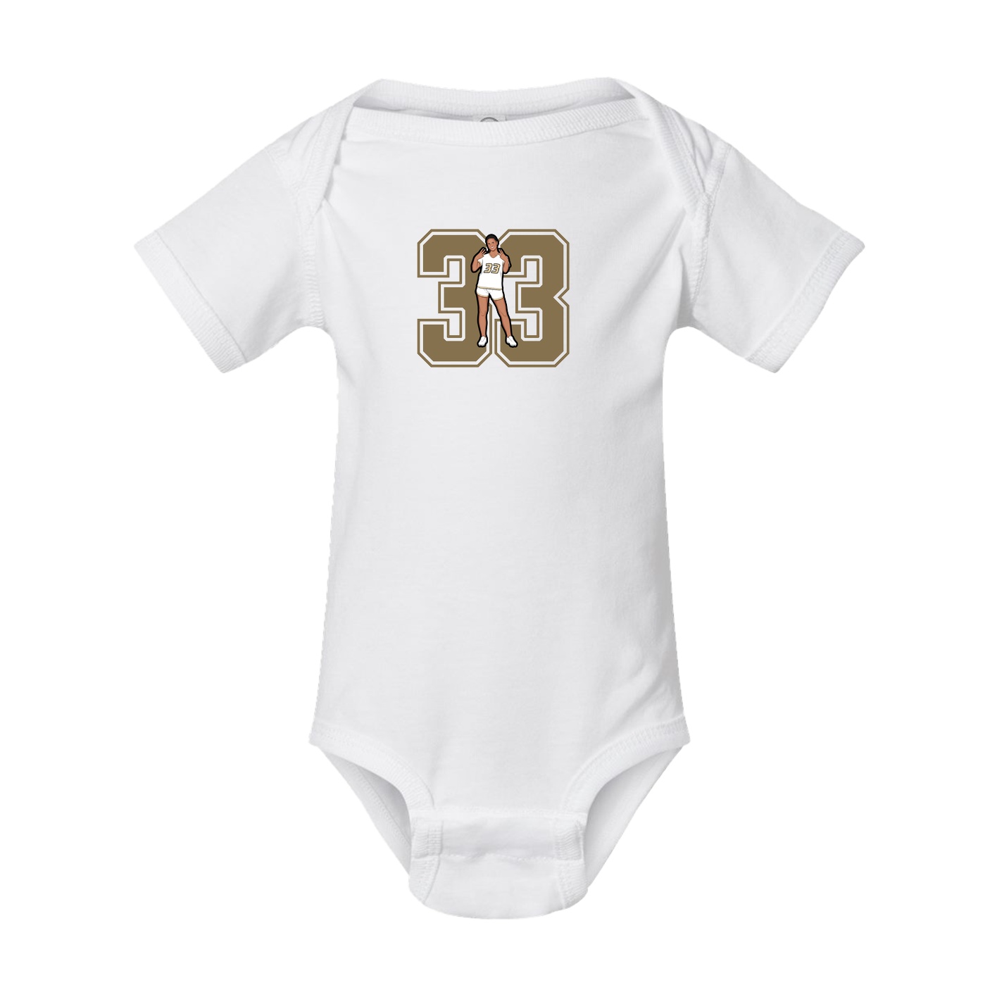 Baby Onesie — Number in White