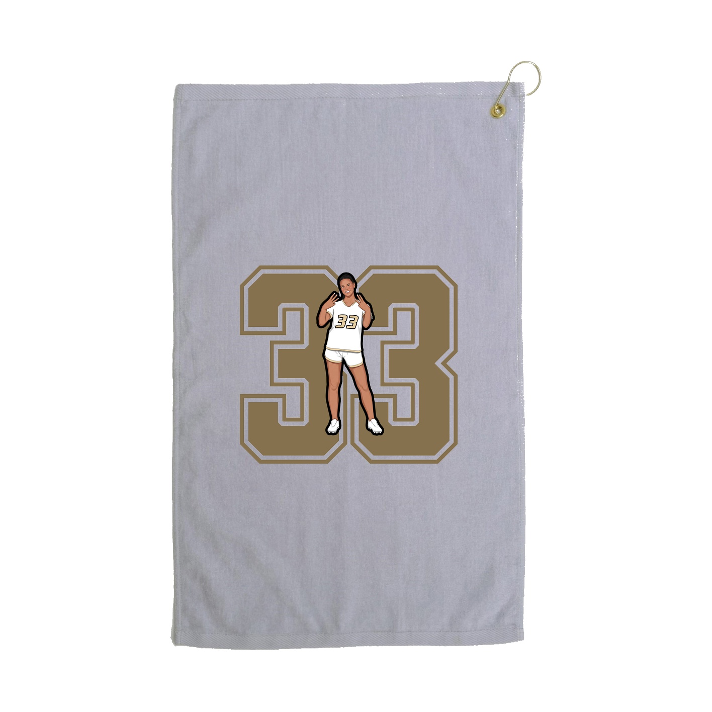 Golf Towel — Number in Grey