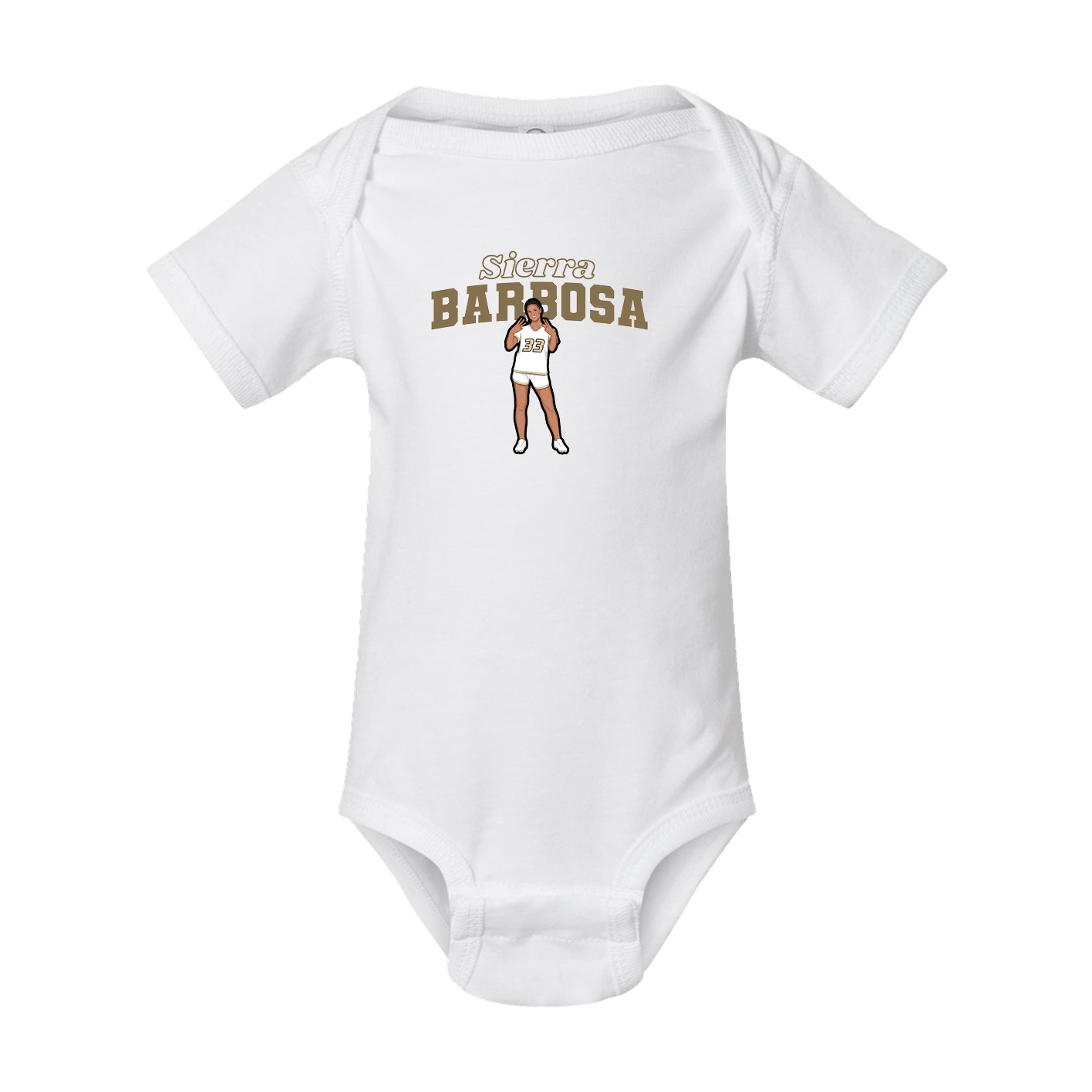 Baby Onesie — Name Arch in White