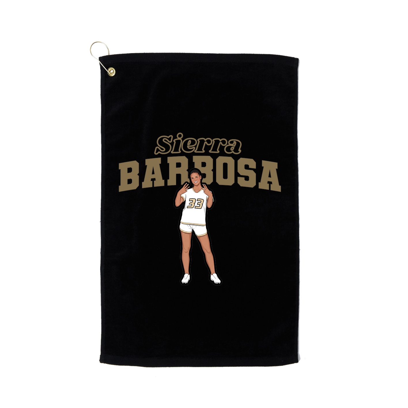 Golf Towel — Name Arch in Black