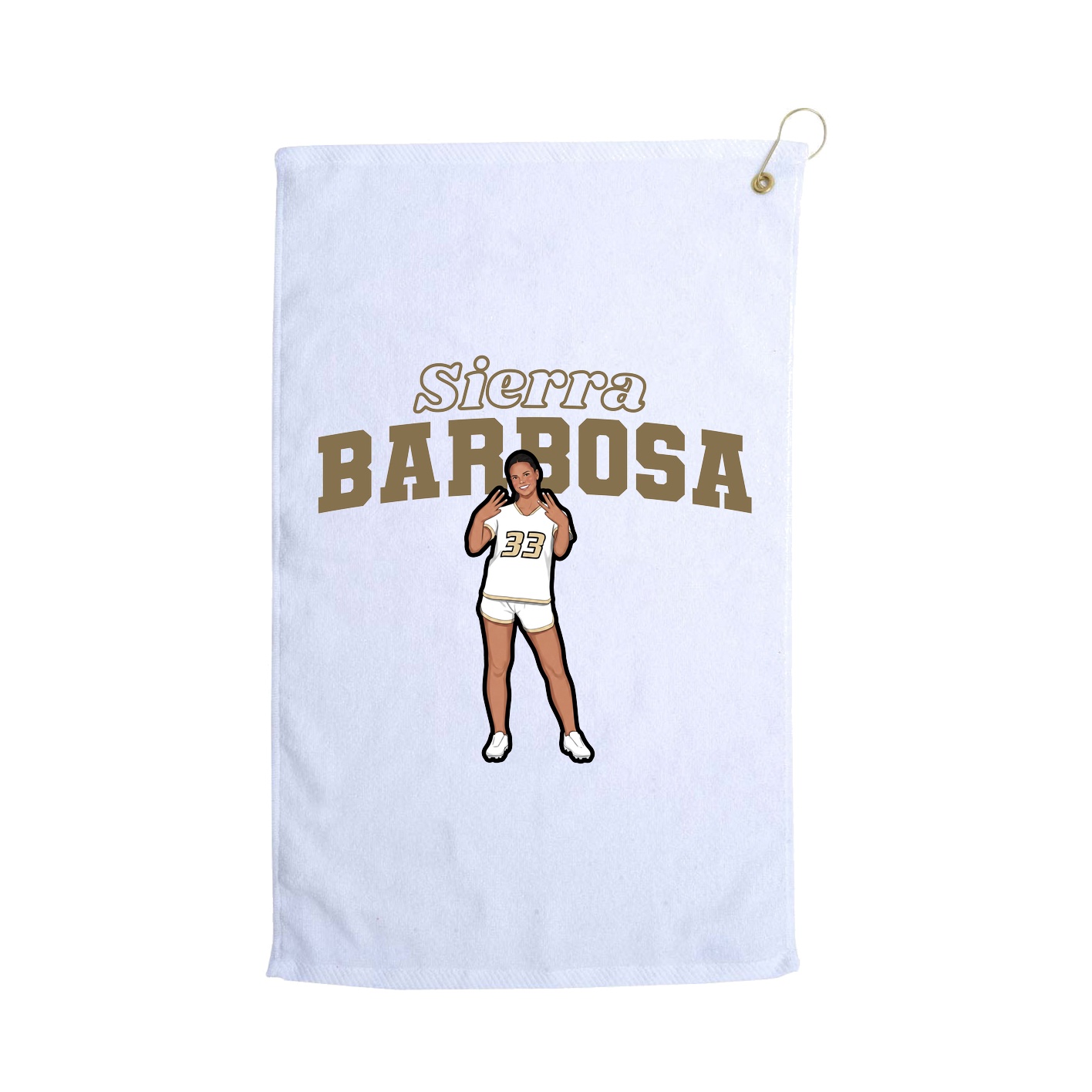 Golf Towel — Name Arch in White