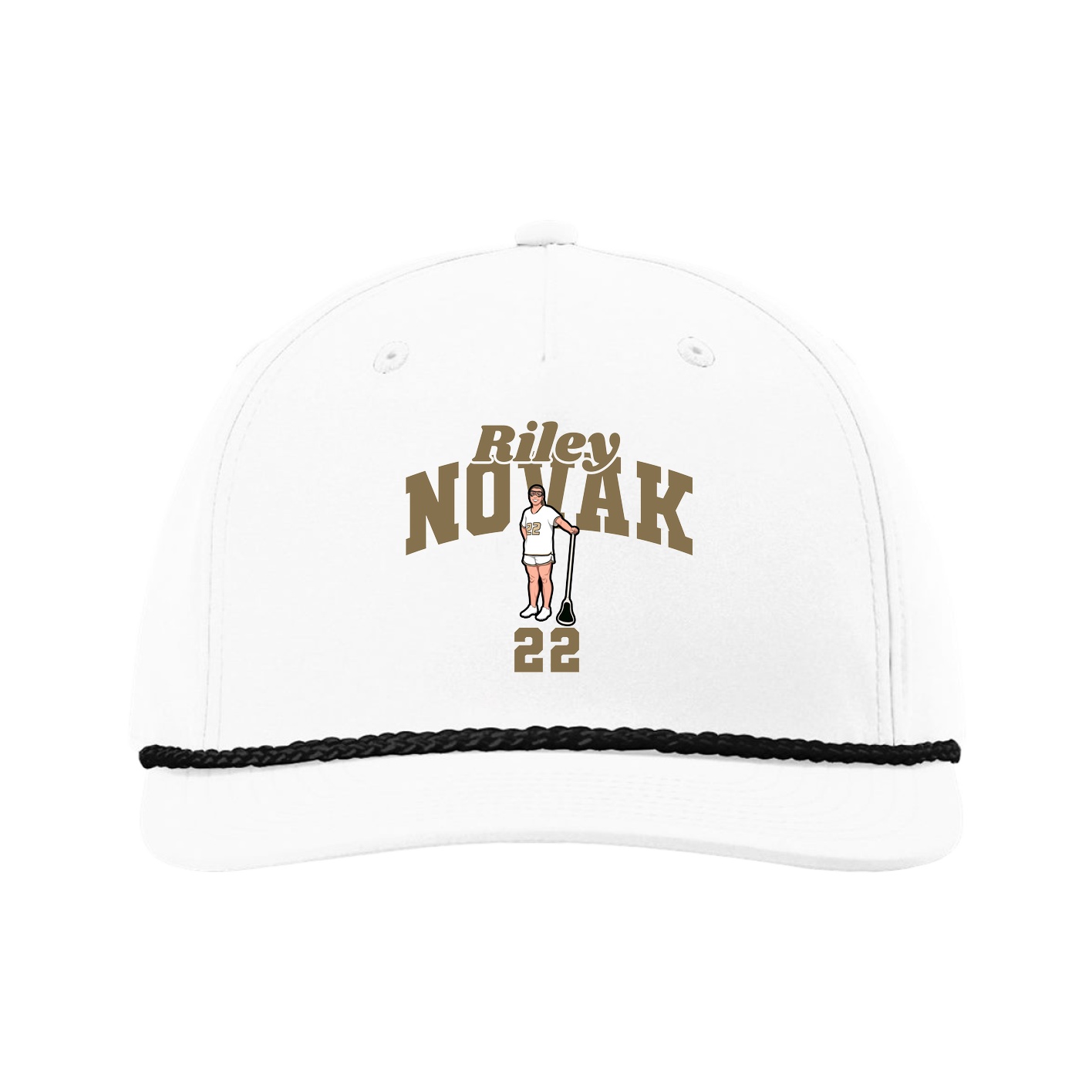 Five-Panel Classic Rope Cap — Signature Arch in White