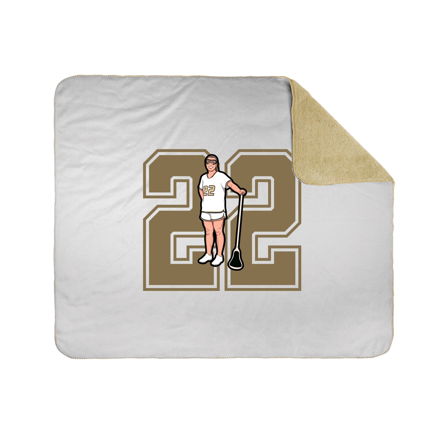 Throw Blanket — Number in White