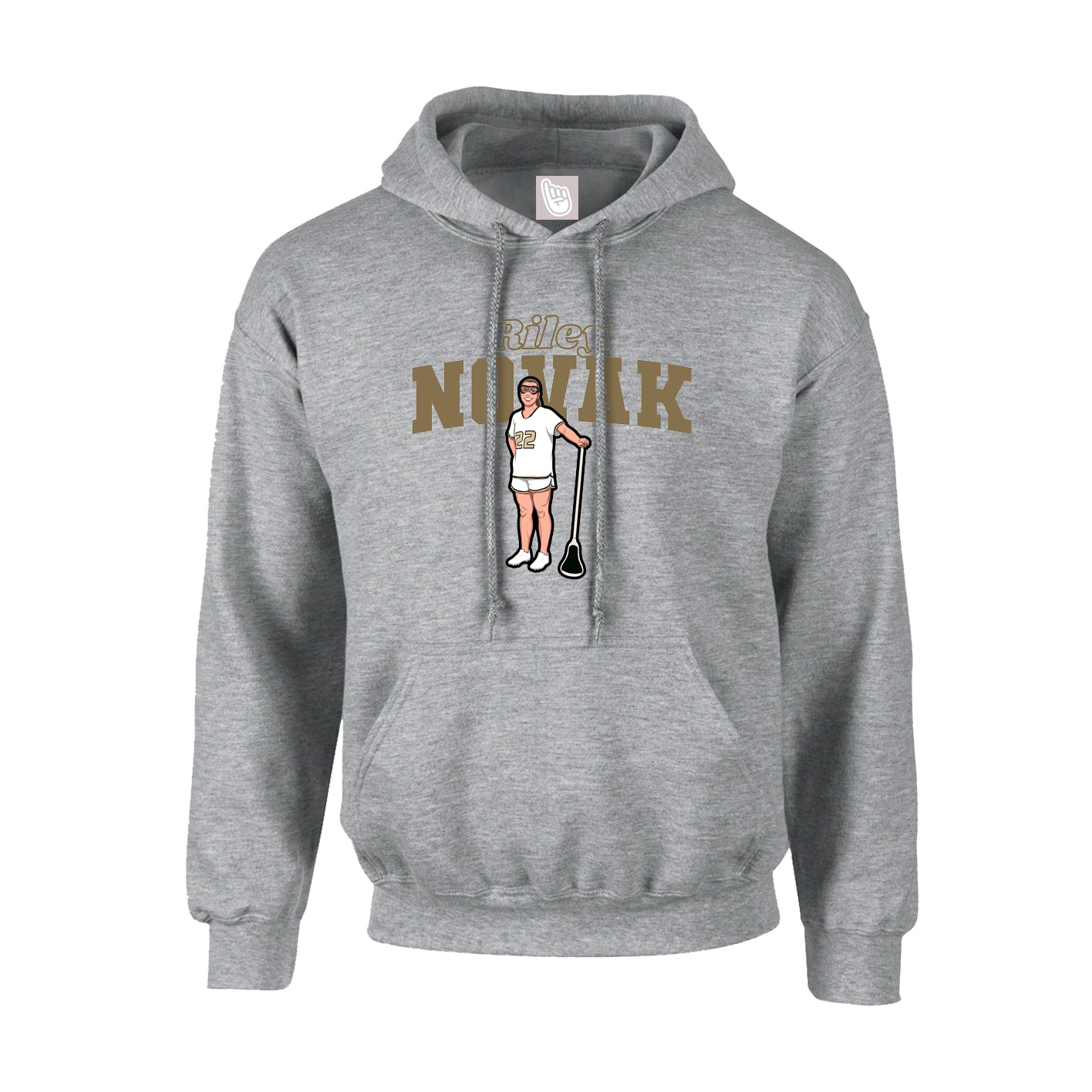 Hoodie — Name Arch in Grey