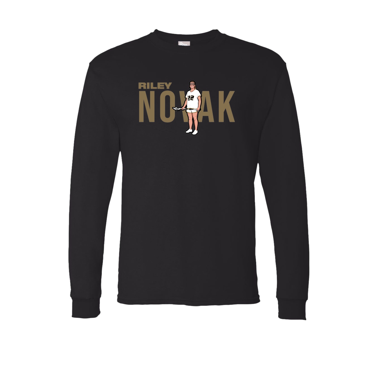 Long Sleeve Tee — Player Name in Black