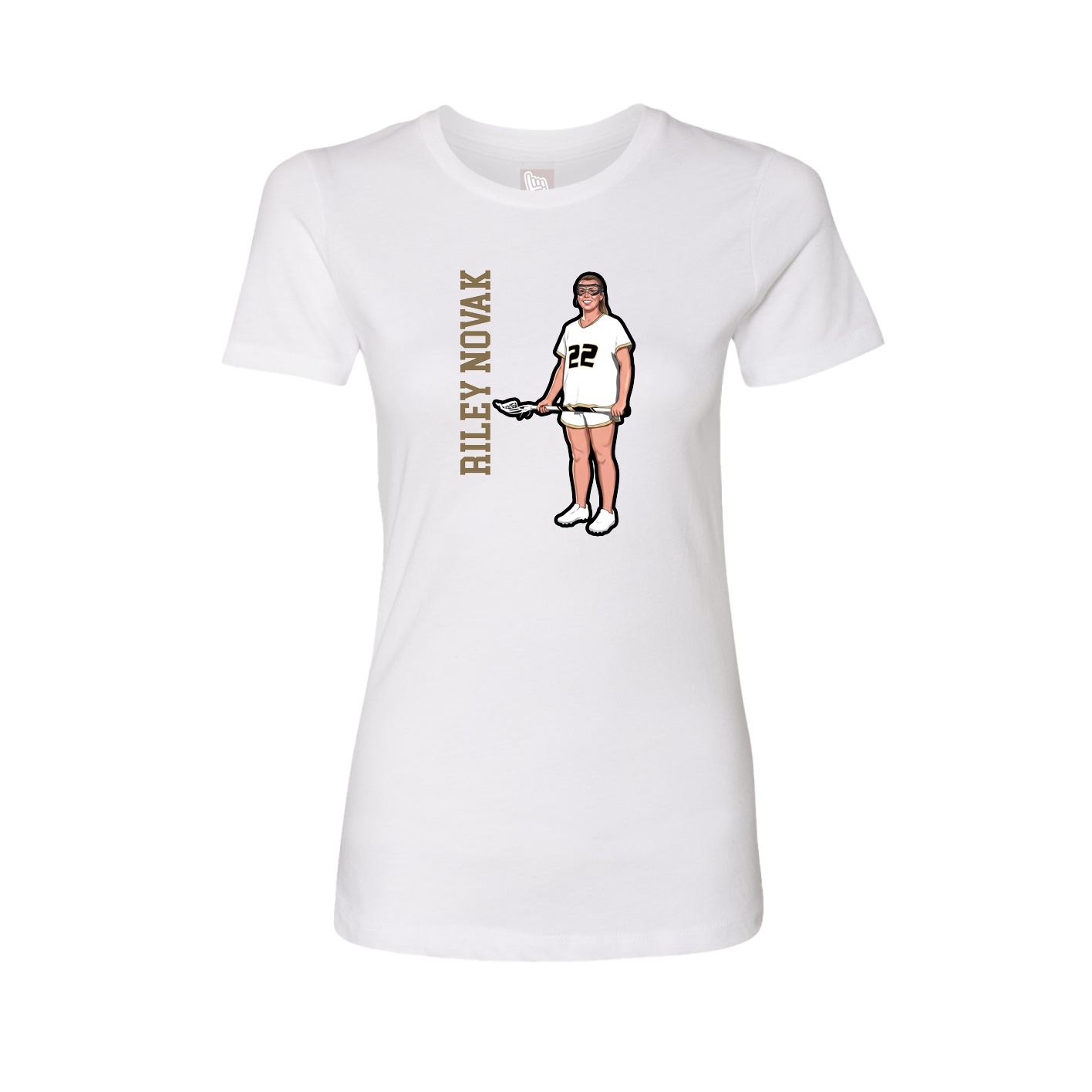 Womens Tee — Name Vertical in White