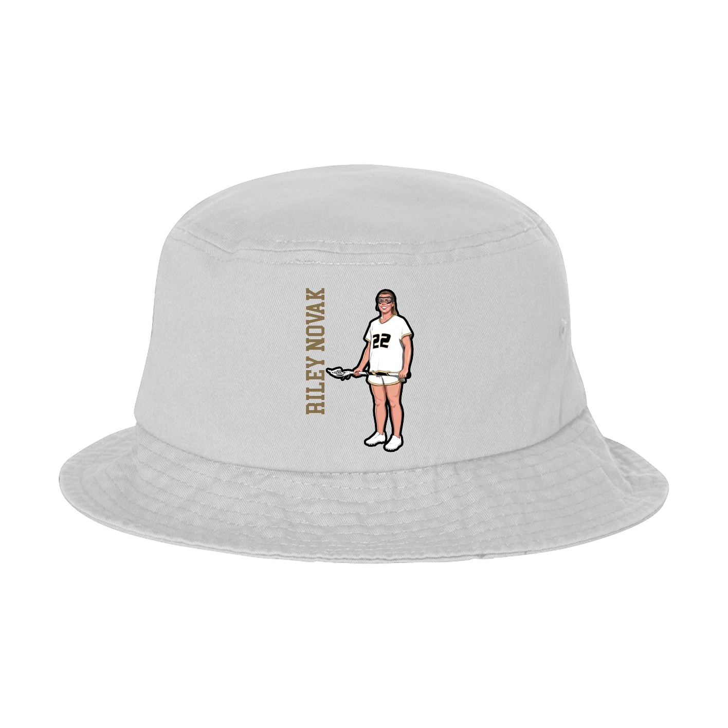 Bucket Cap — Name Vertical in White