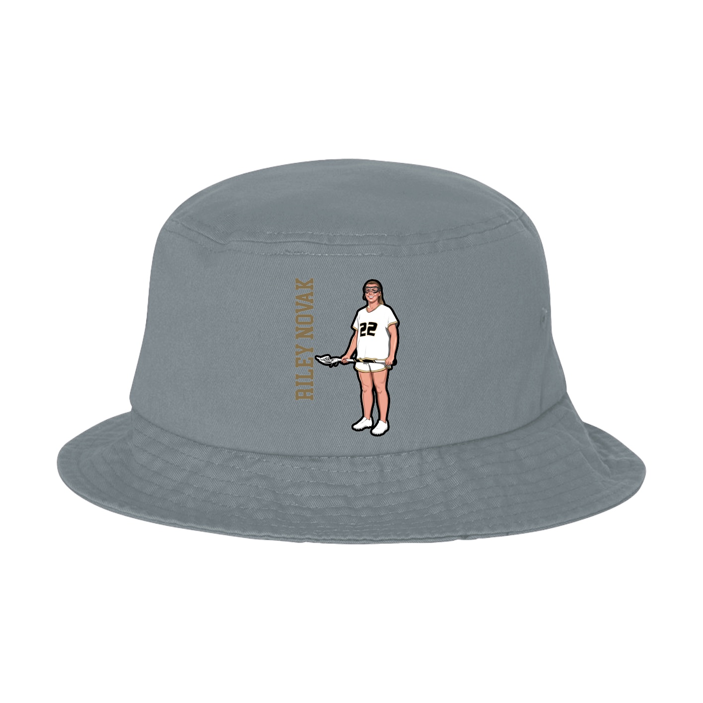 Bucket Cap — Name Vertical in Grey