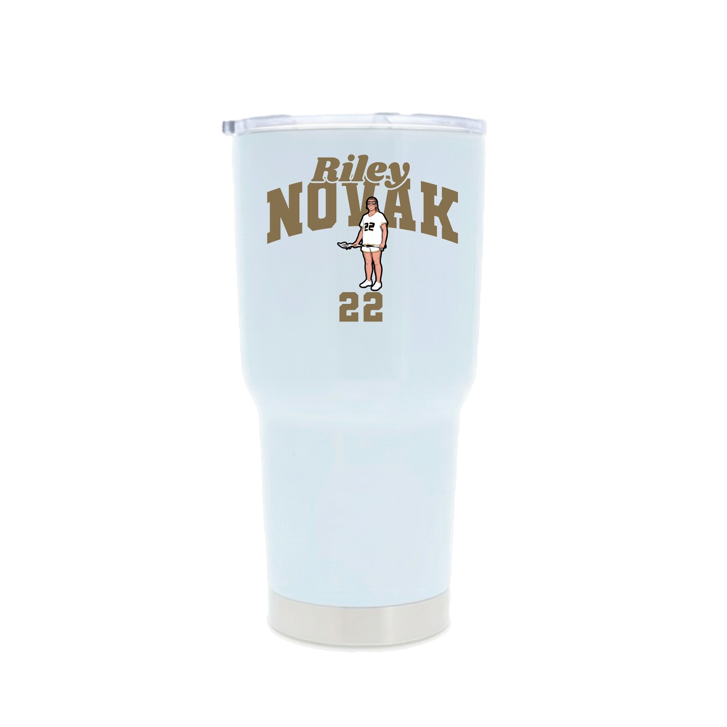 30oz Stainless Steel Tumbler — Signature Arch in White