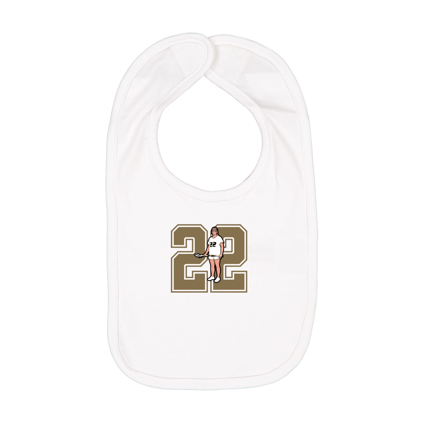Infant Bib — Number in White