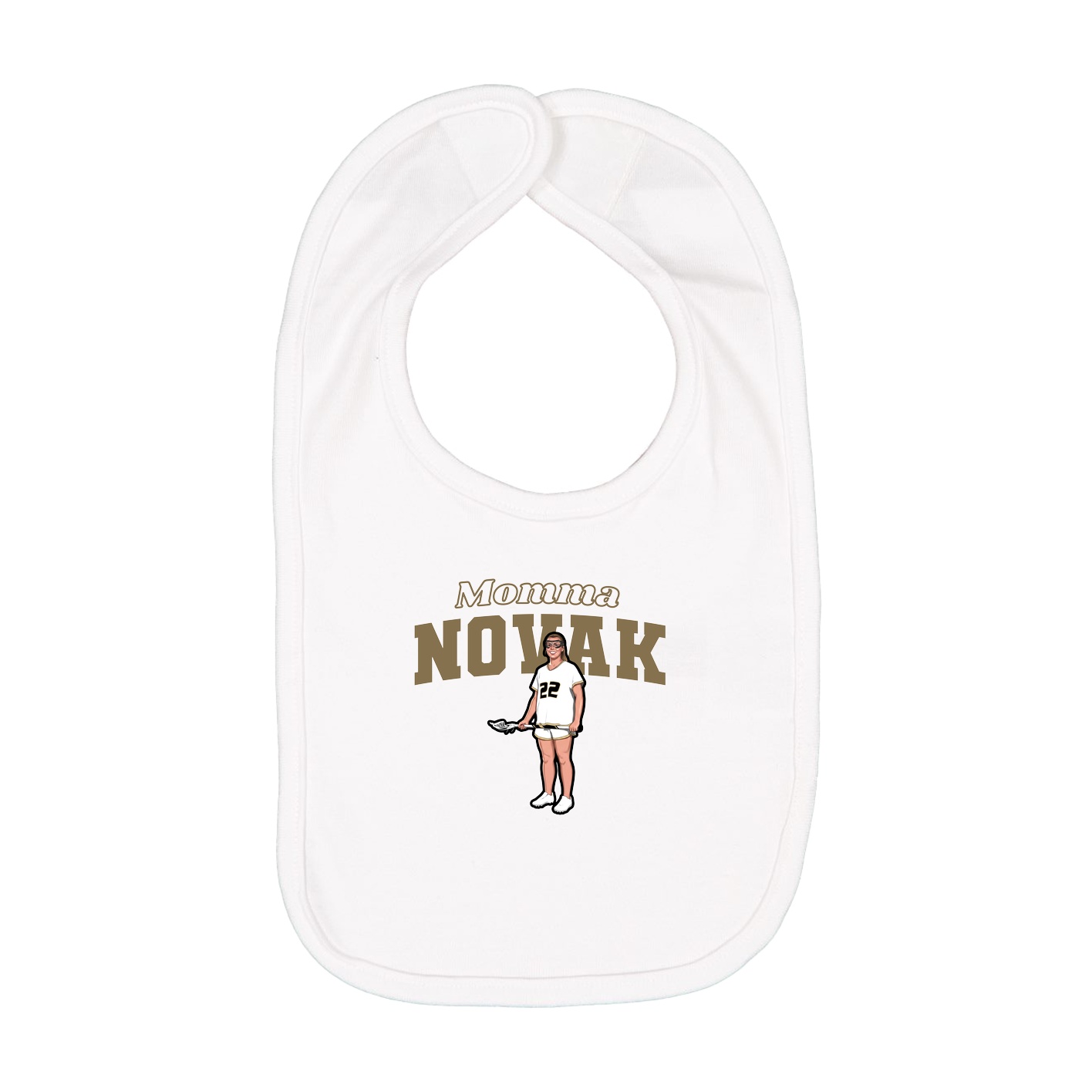 Infant Bib — Mothers Day Block in White