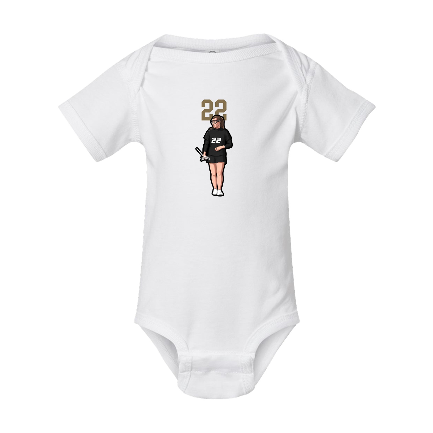 Baby Onesie — Number Top in White