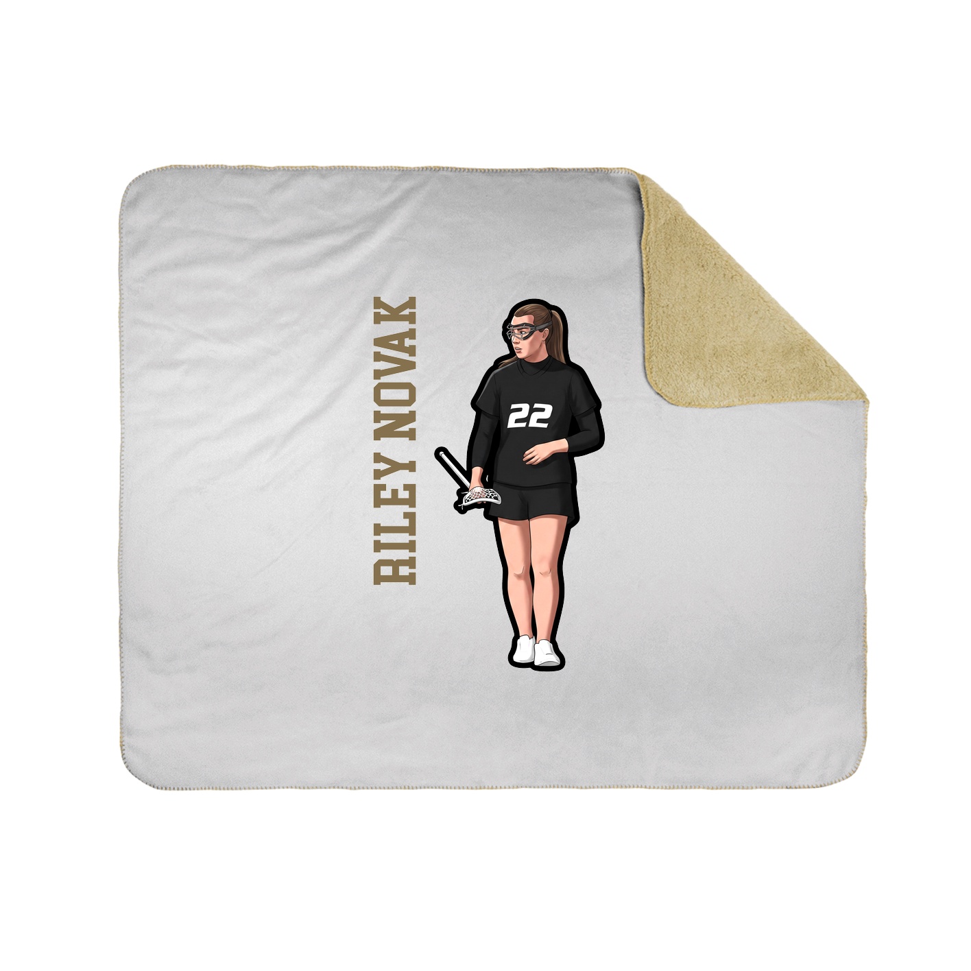 Throw Blanket — Name Vertical in White