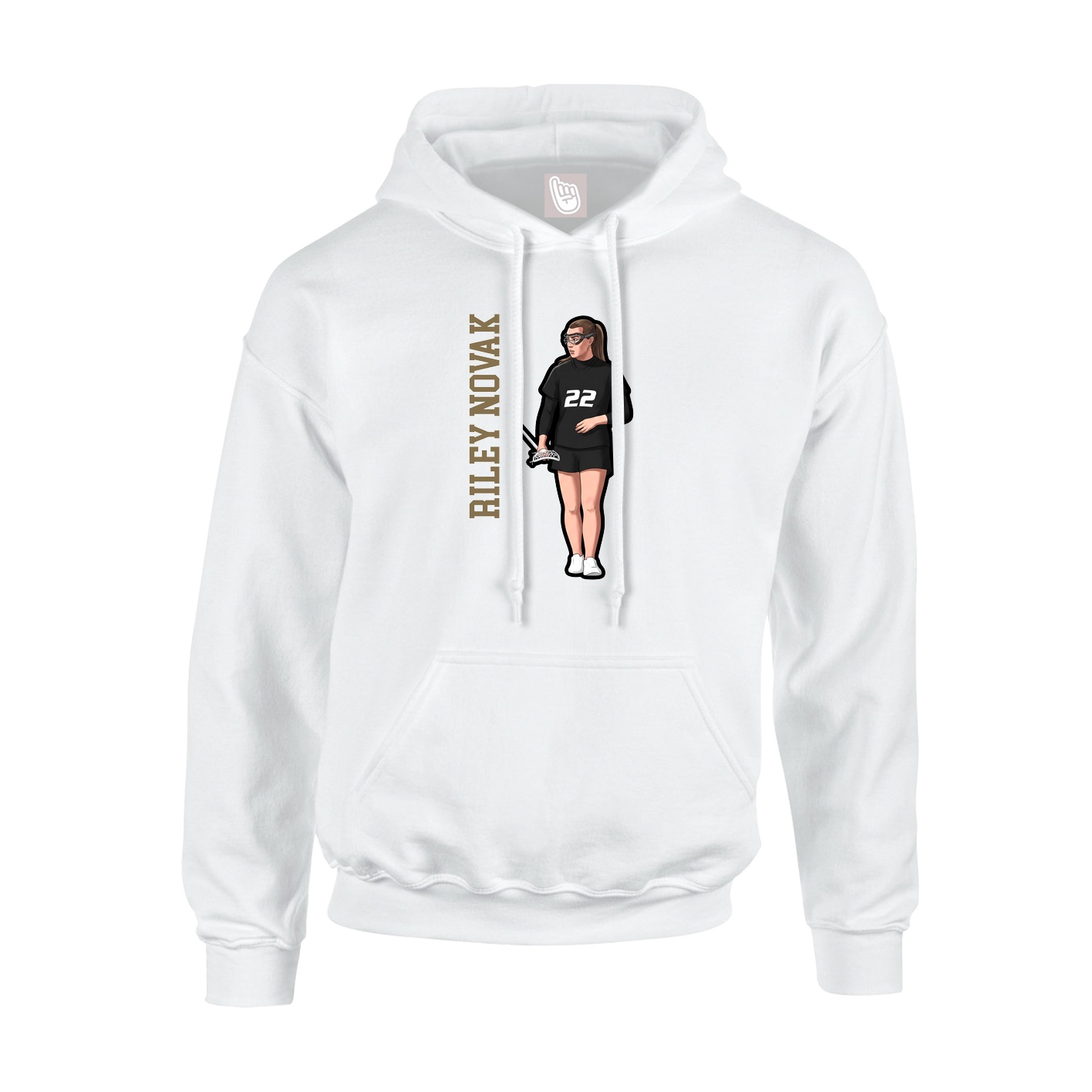 Youth Hoodie — Name Vertical in White