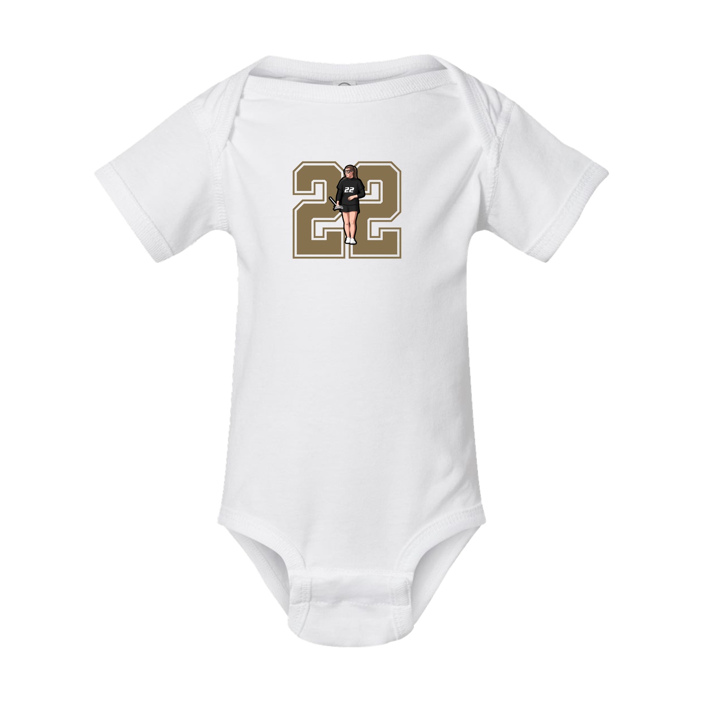 Baby Onesie — Number in White