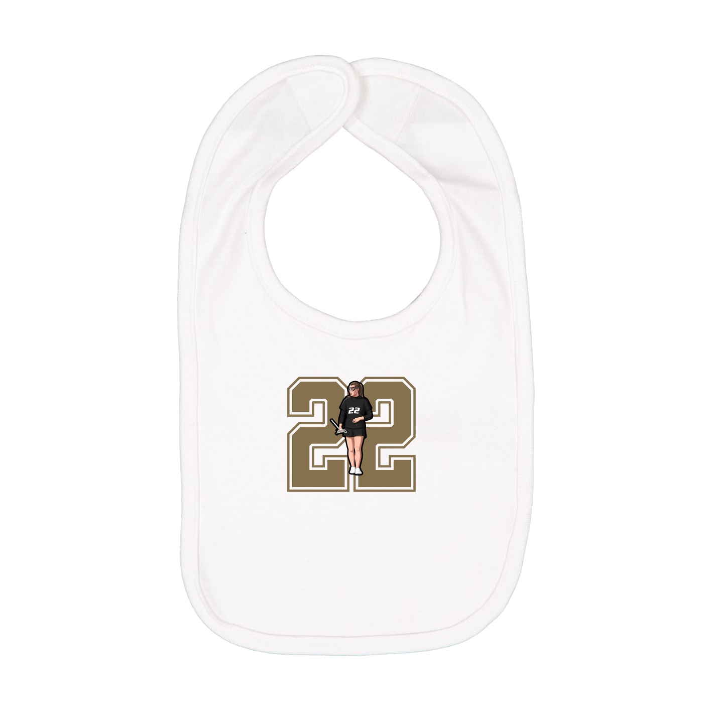Infant Bib — Number in White