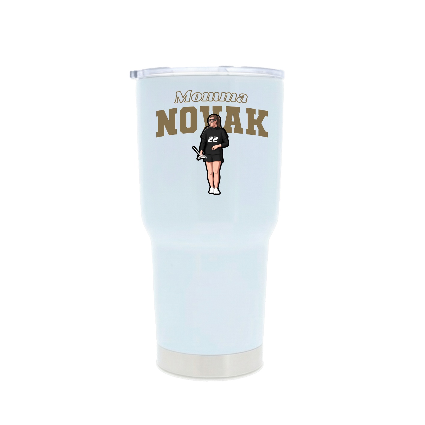 30oz Stainless Steel Tumbler — Mothers Day Block in White