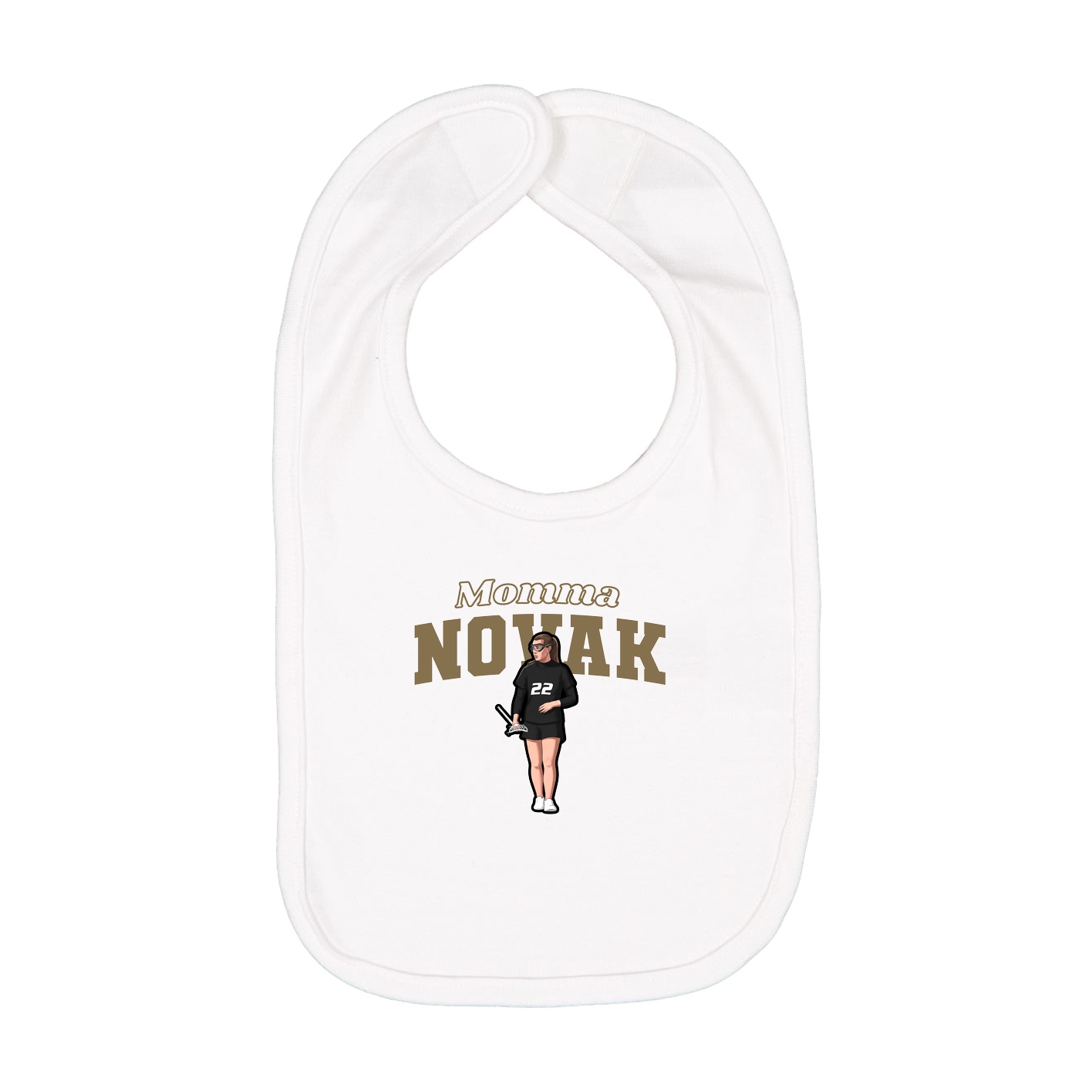 Infant Bib — Mothers Day Block in White