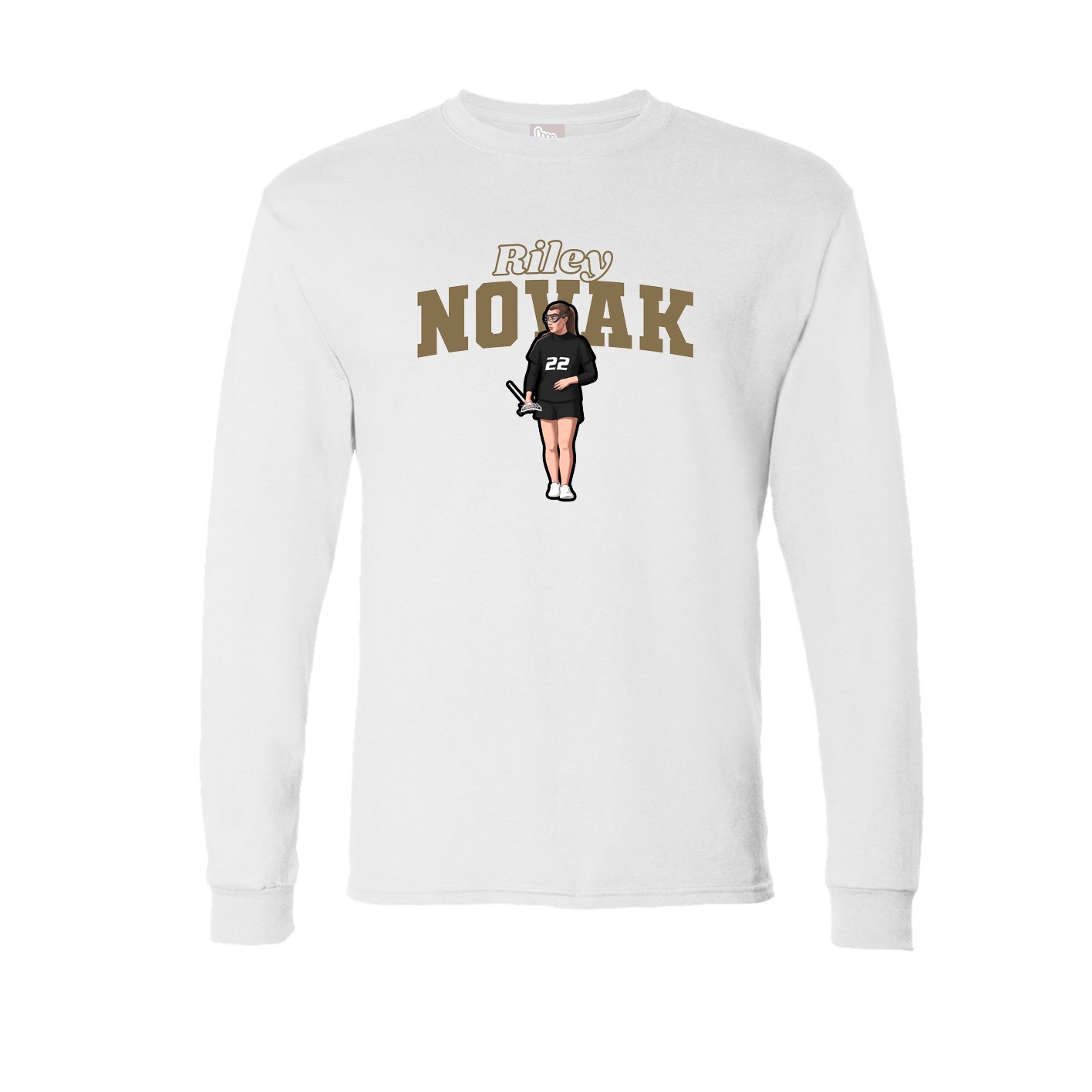 Long Sleeve Tee — Name Arch in White