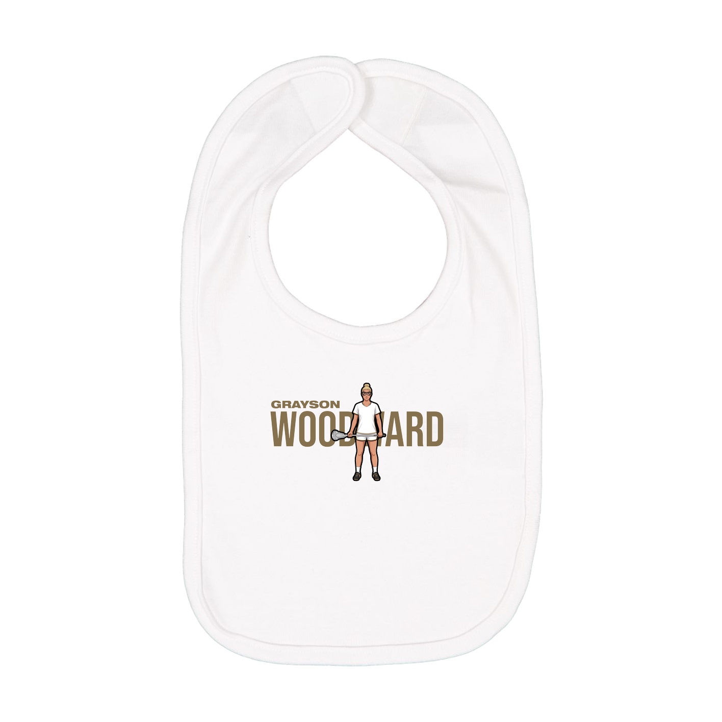 Infant Bib — Player Name in White