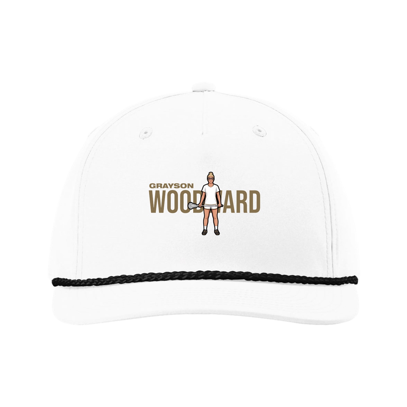 Five-Panel Classic Rope Cap — Player Name in White