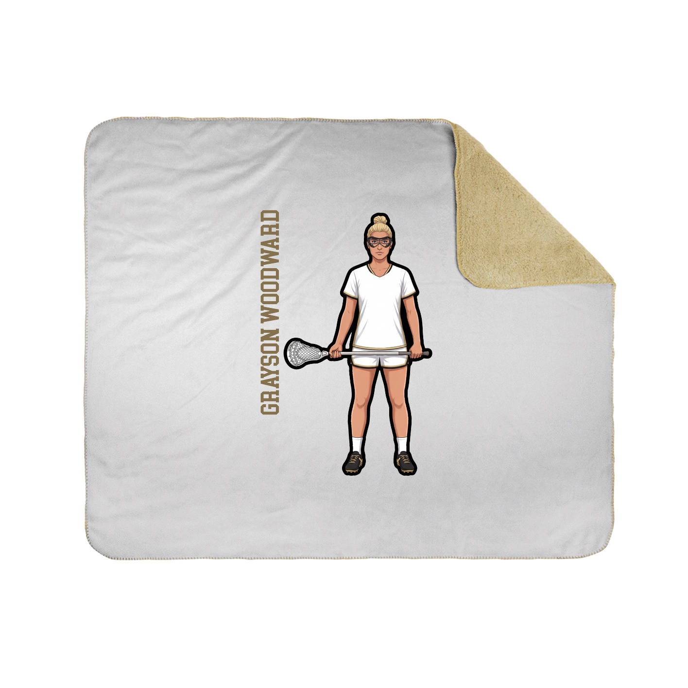 Throw Blanket — Name Vertical in White