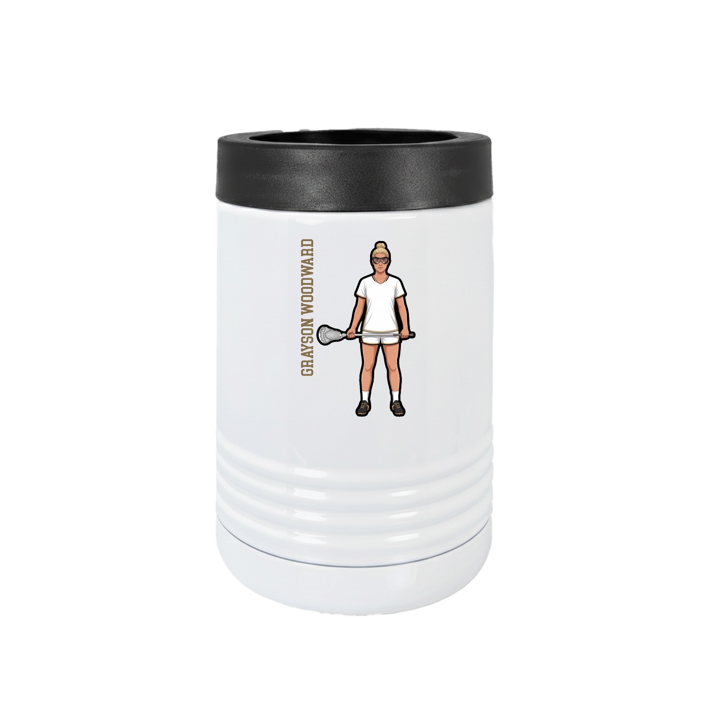 Beverage Holder — Name Vertical in White