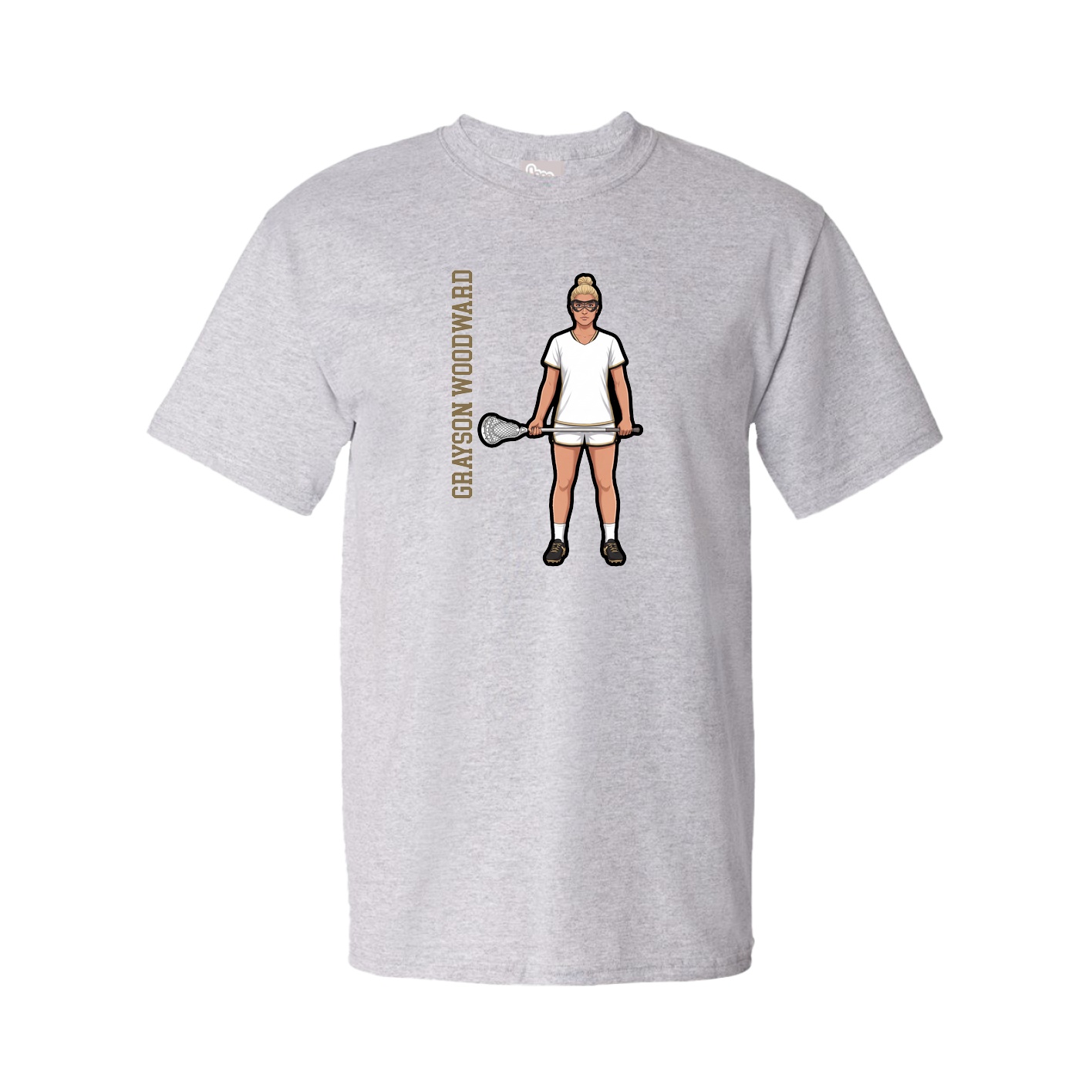 Youth Tee — Name Vertical in Grey