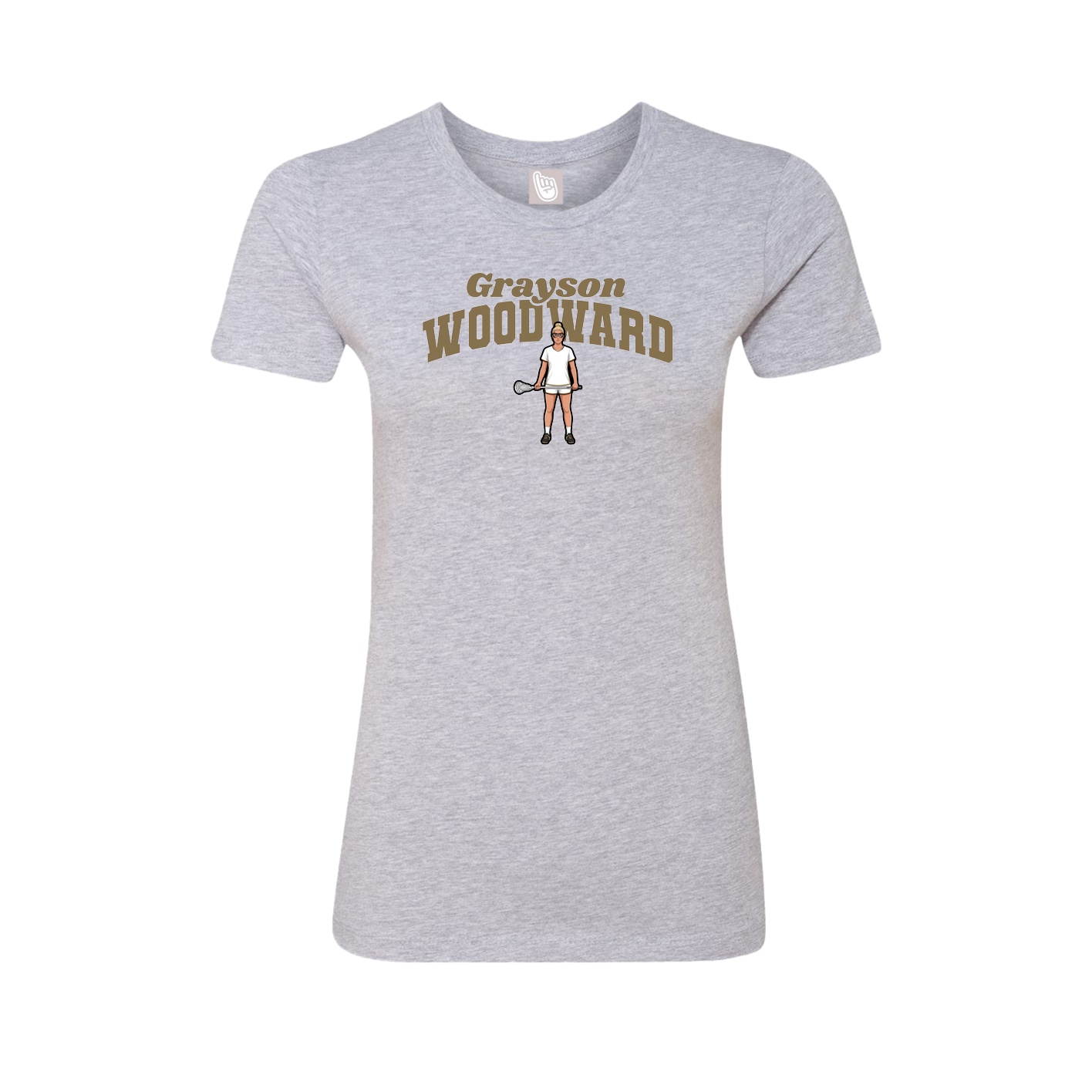 Fitted Women's Tee — Signature Arch in Grey