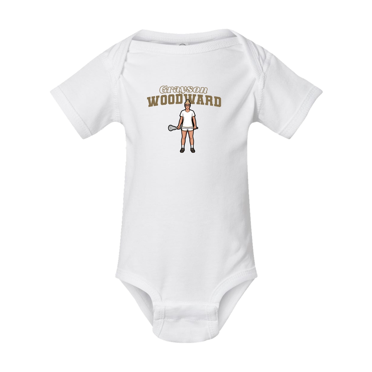 Baby Onesie — Name Arch in White