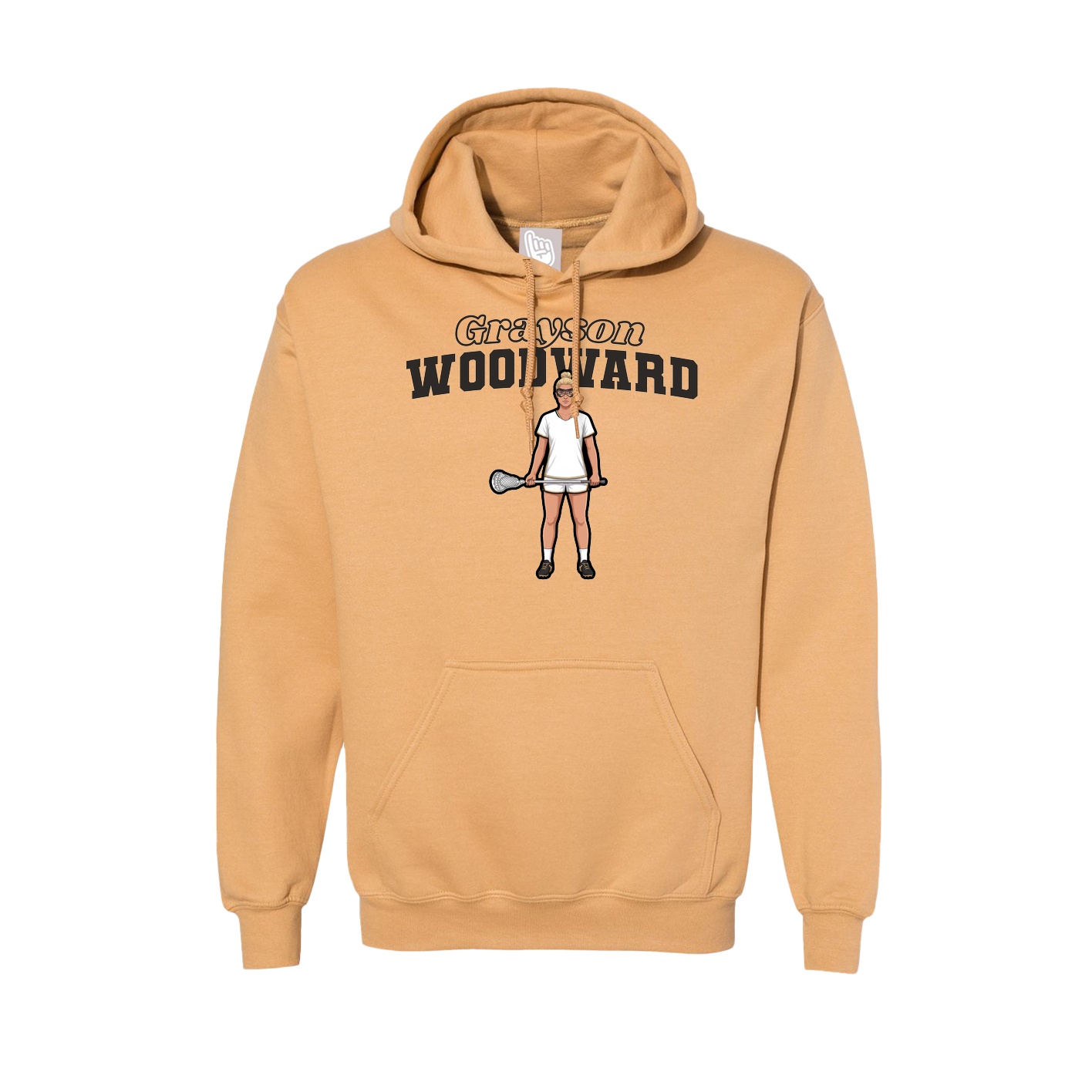 Hoodie — Name Arch in Vegas Gold