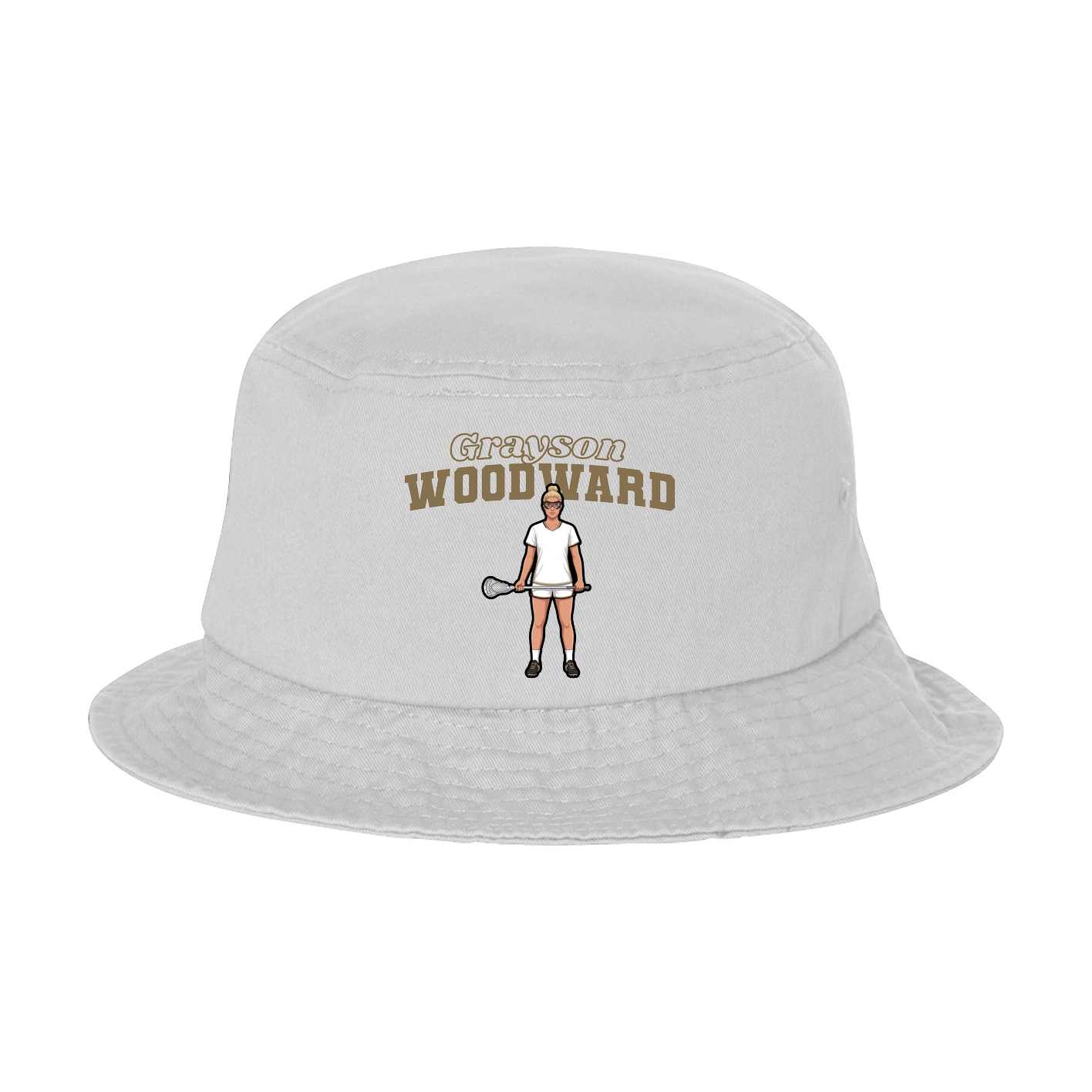Bucket Cap — Name Arch in White