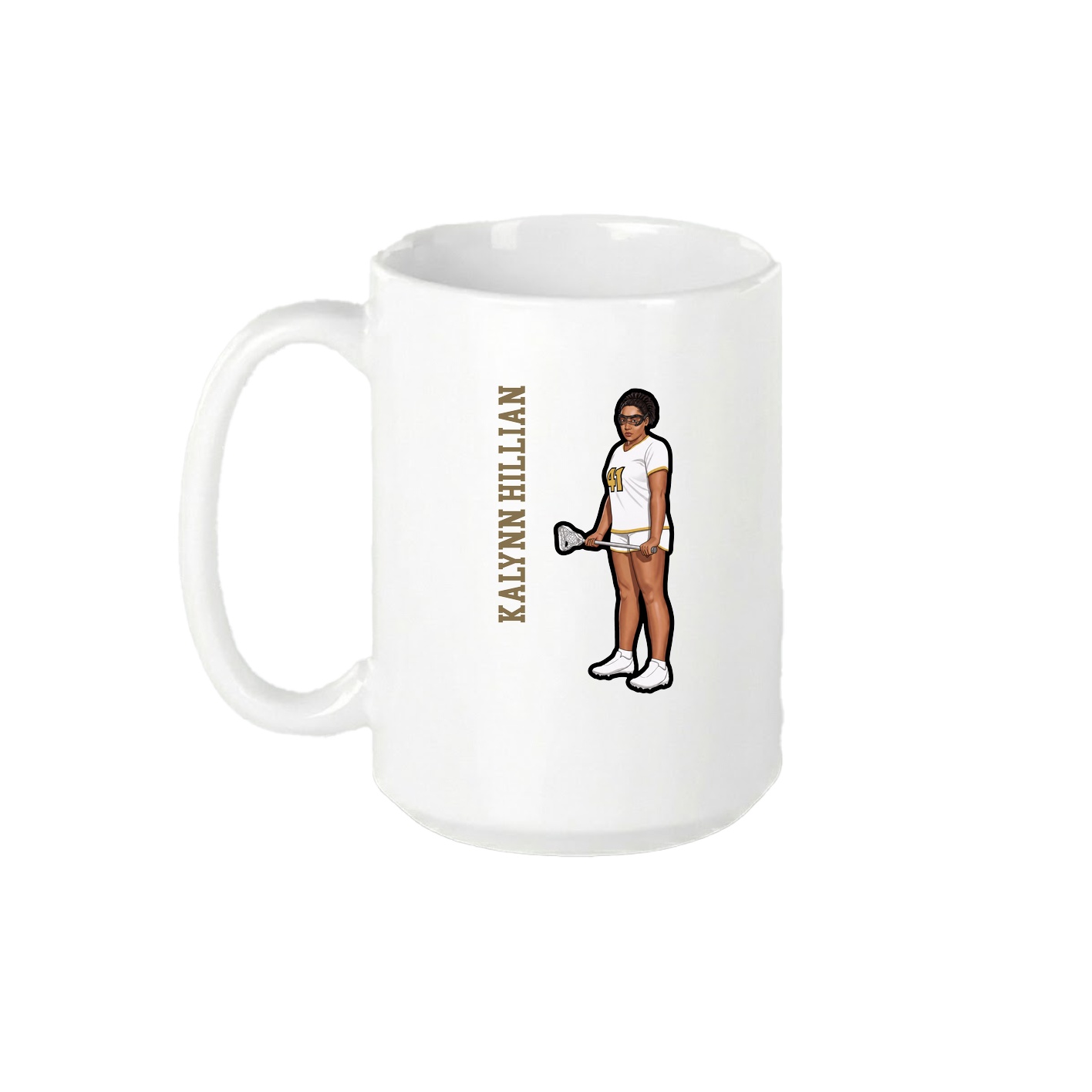 15oz Coffee Mug — Name Vertical in White