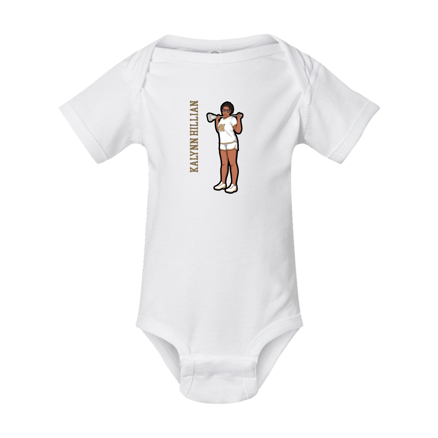 Baby Onesie — Name Vertical in White