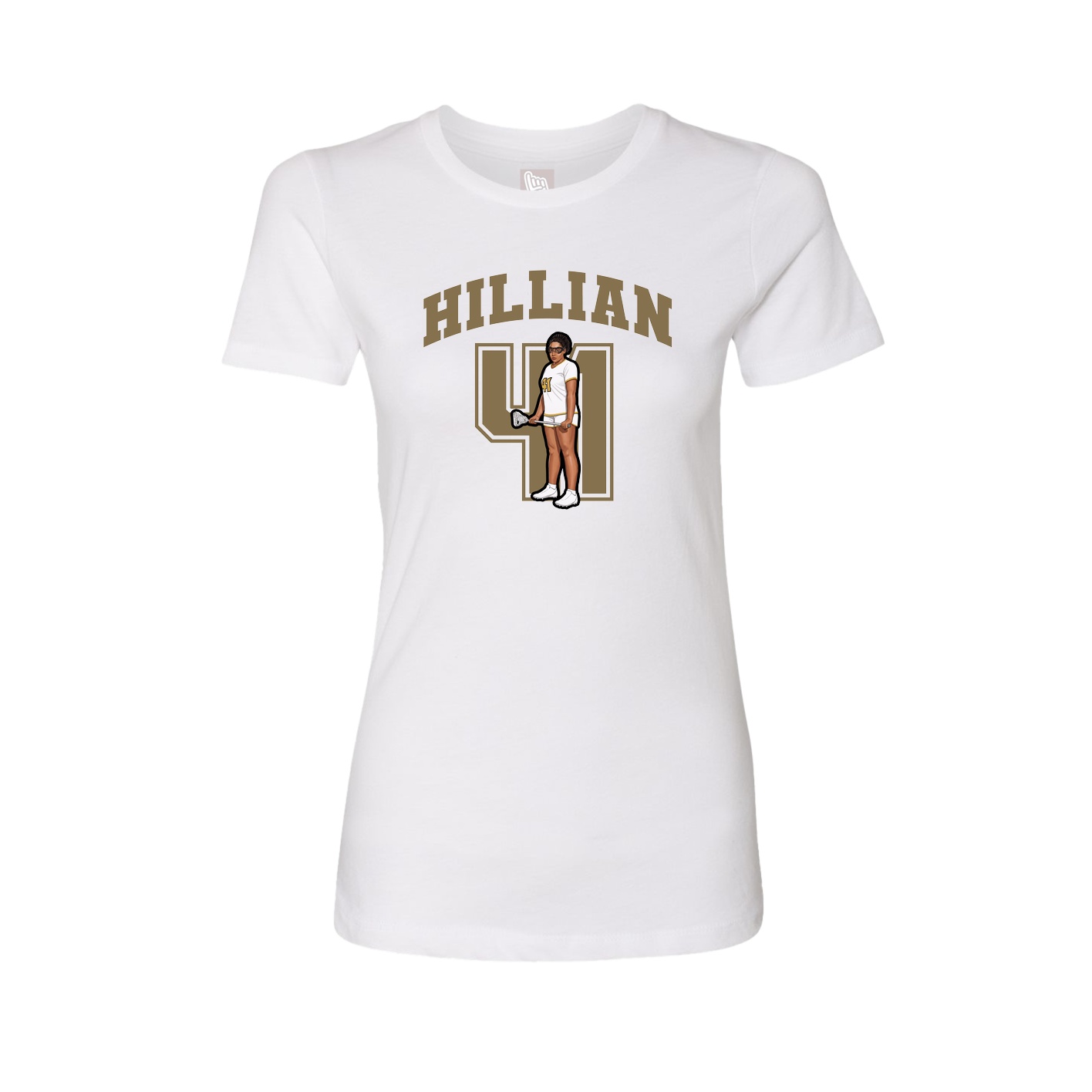 Fitted Women's Tee — Number in White