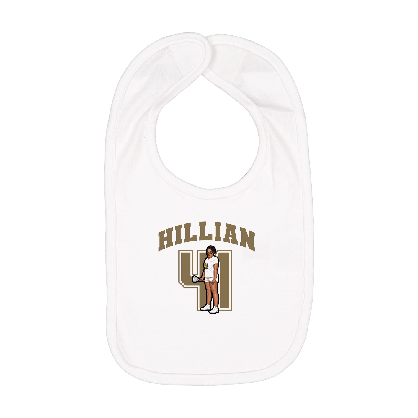 Infant Bib — Number in White