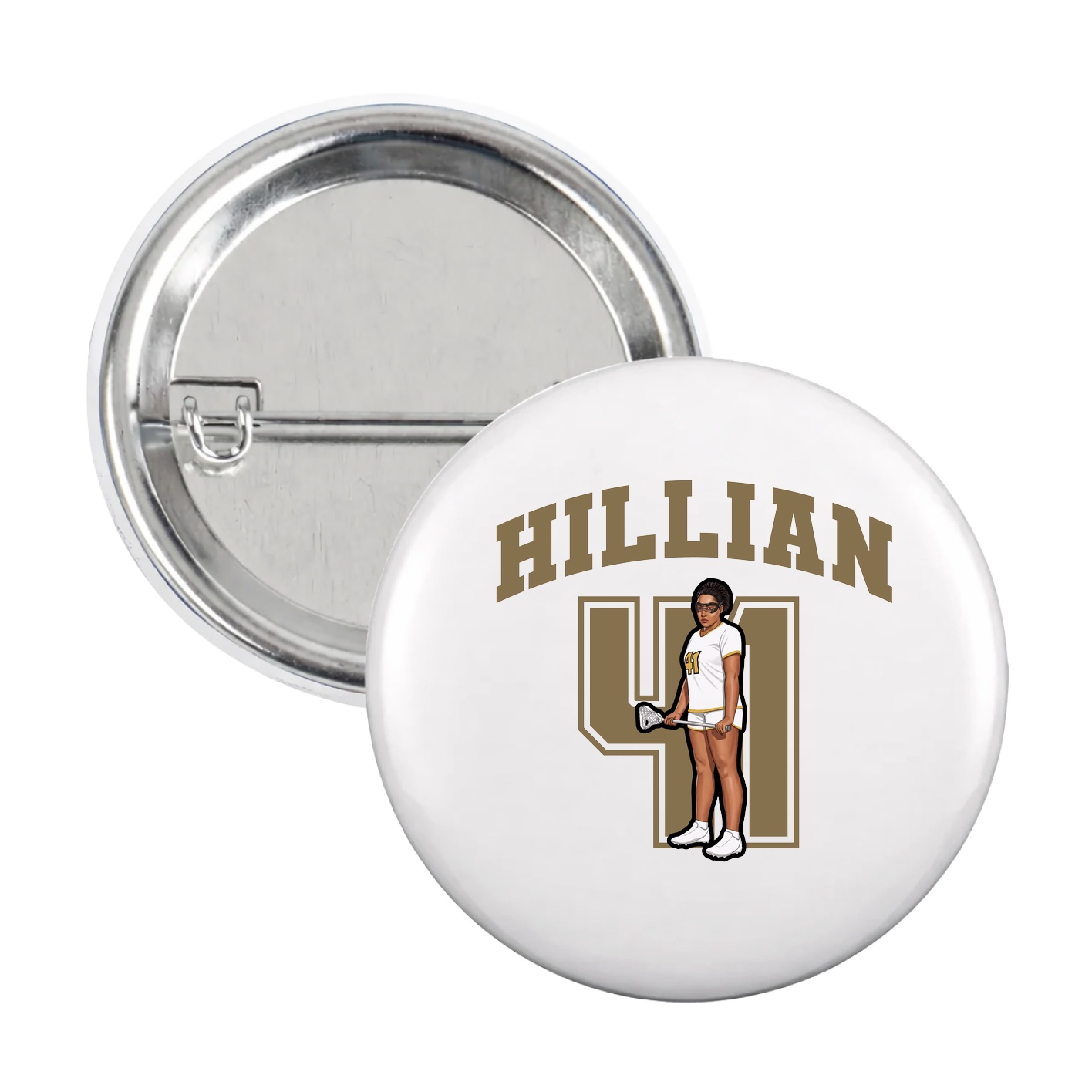 Game Day Button — Number in White