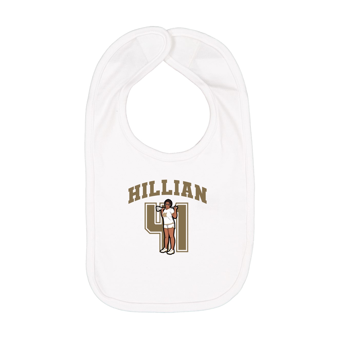 Infant Bib — Number in White