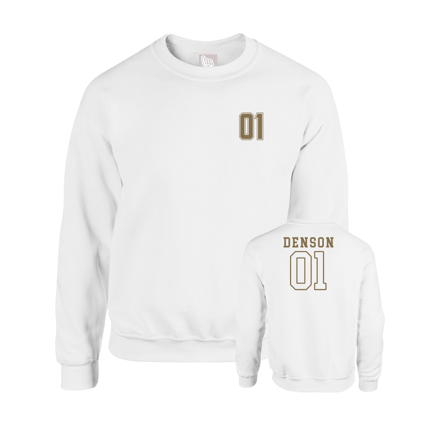 Fleece Crew — Chest Back in White