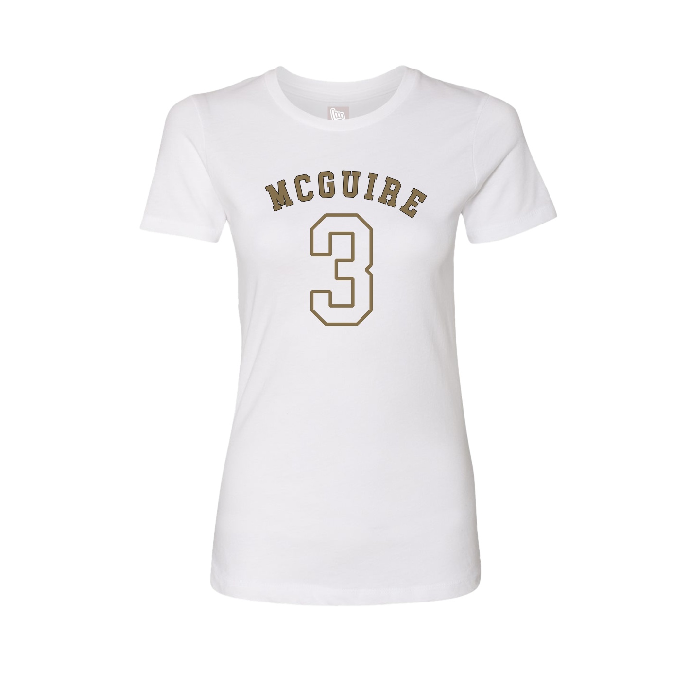 Fitted Women's Tee — Shirsey Arch in White
