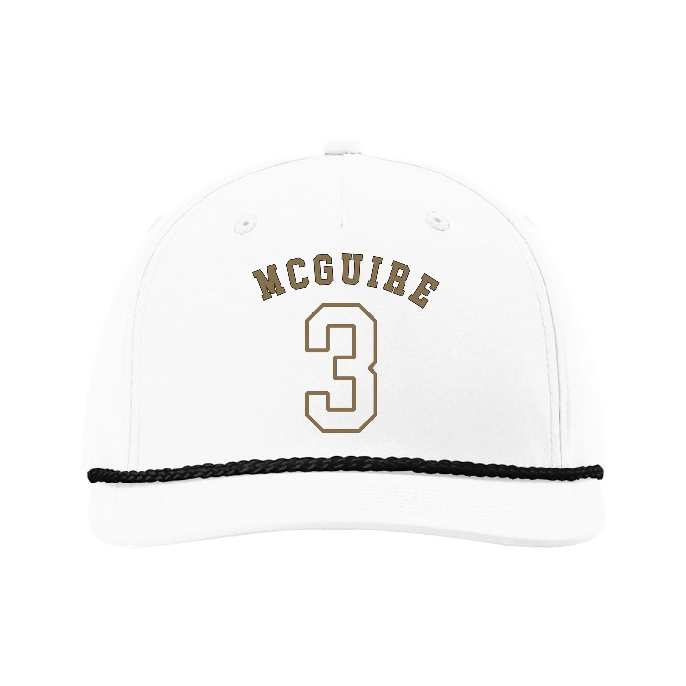 Five-Panel Classic Rope Cap — Shirsey Arch in White