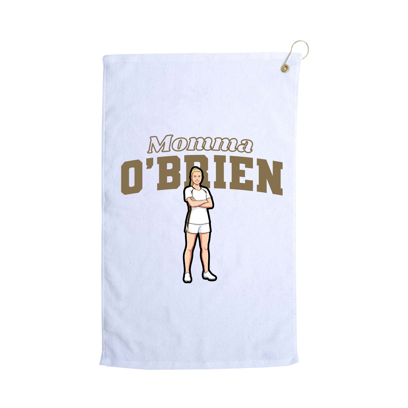 Golf Towel — Mothers Day Block in White